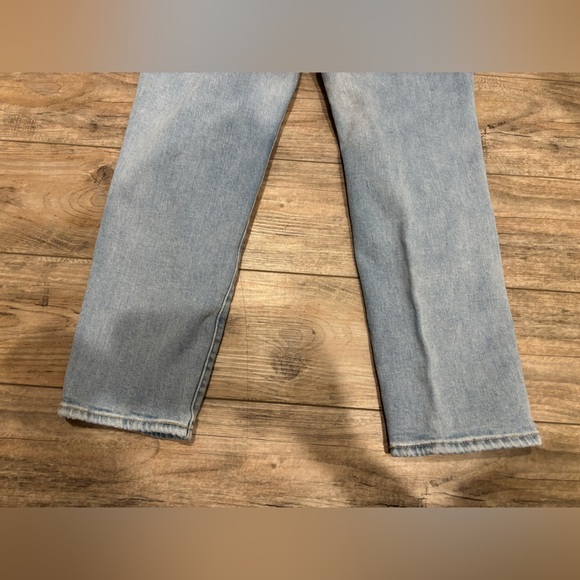 Old Navy High Rise O.G. Straight Secret Smooth Pocket Distressed Blue Jeans 6 - Picture 8 of 8